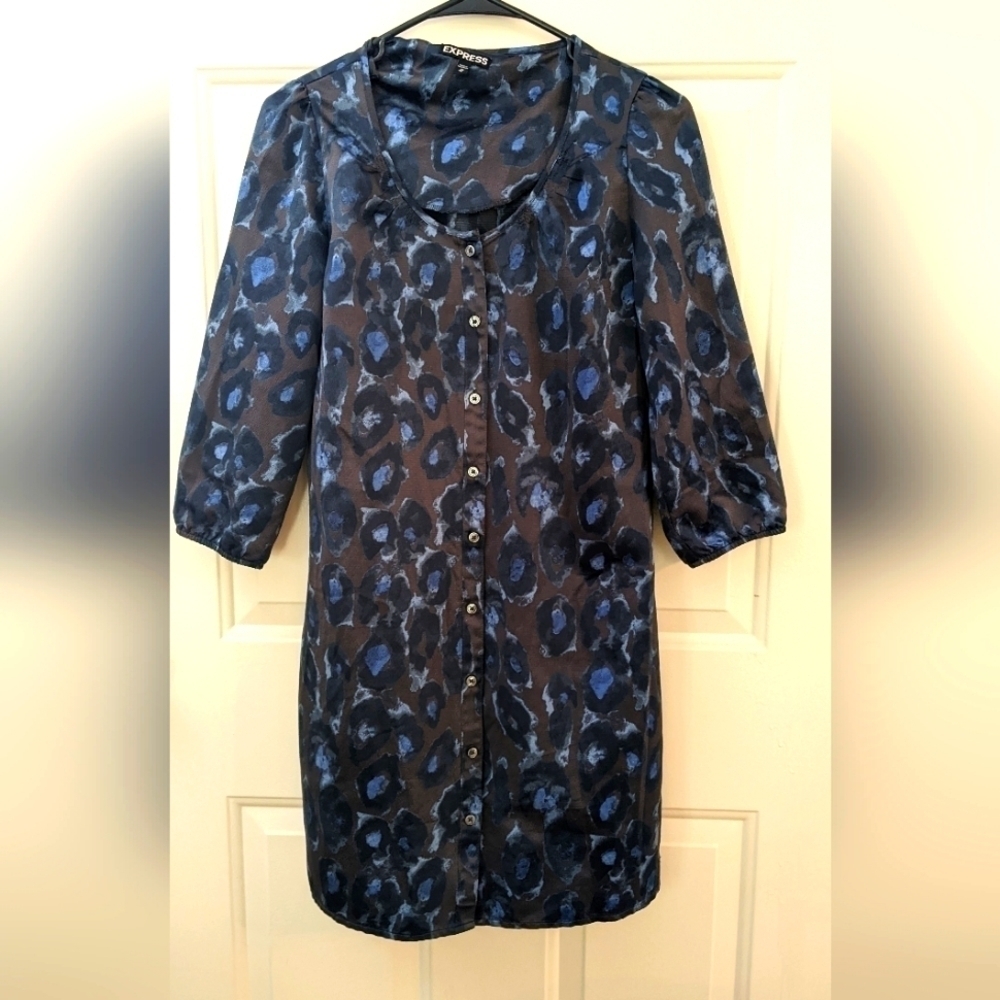 - Express Shirt Dress XS Blue, Brown, Black